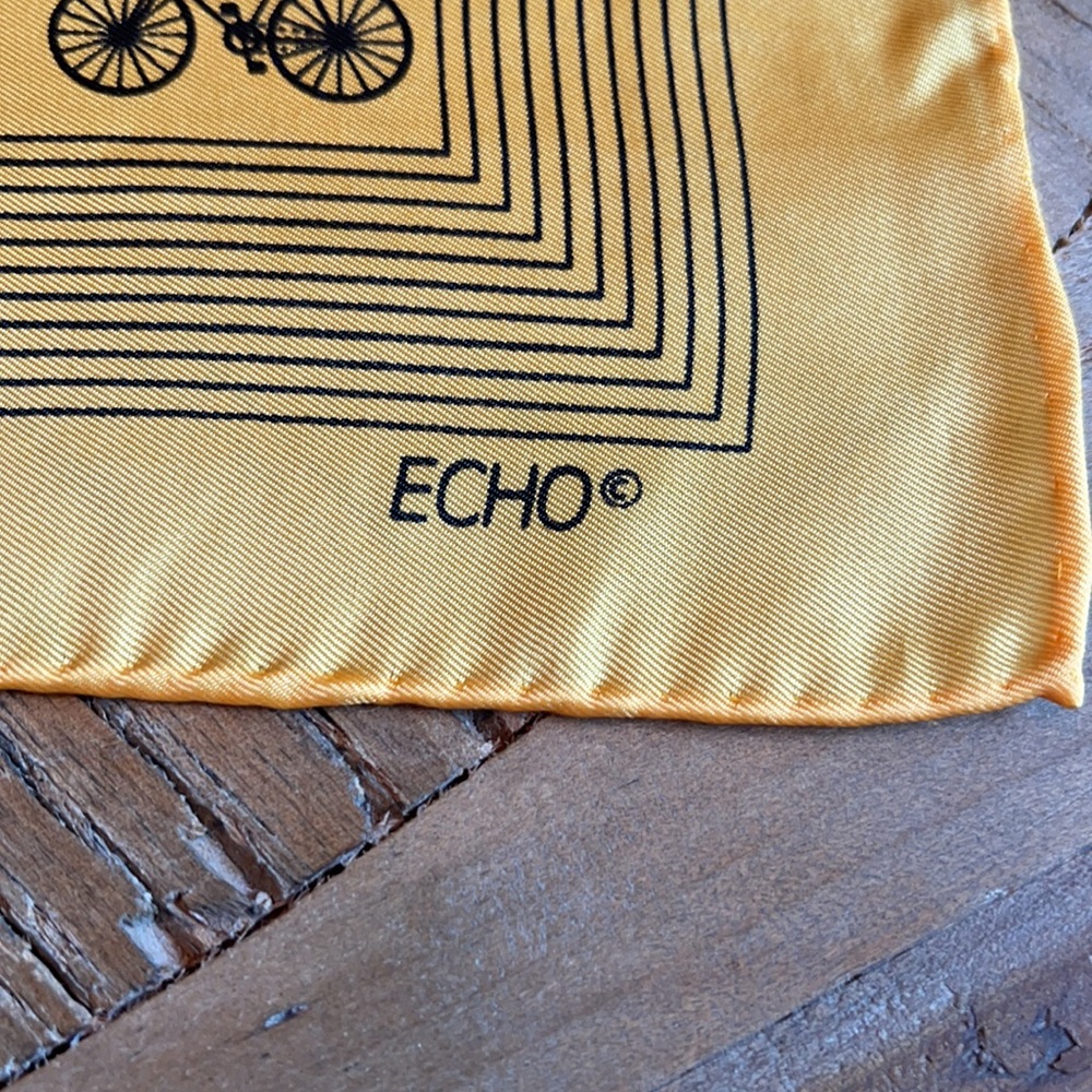 Vintage echo scarf with bicycles 22” square - Picture 3 of 3